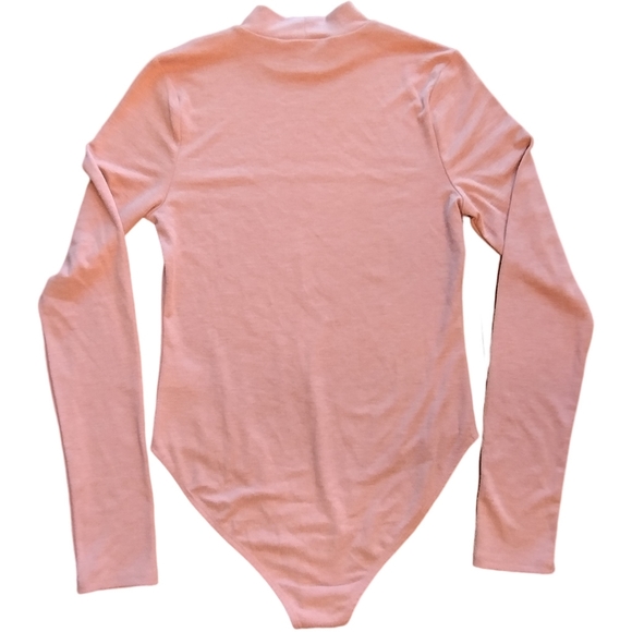 Double Zero Long sleeve Mock Neck Bodysuit, Size Large, Soft Pink color - Picture 2 of 5